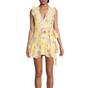 LoveShackFancy Odile Mini Dress Yellow